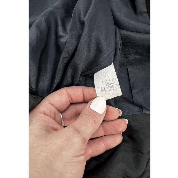 Navy & Black Structured Button Front Top size 14 Large - Picture 9 of 9
